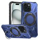 For iPhone 15 MagSafe Magnetic Shockproof Phone Case with Ring Holder(Navy Blue) - 1