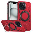 For iPhone 15 MagSafe Magnetic Shockproof Phone Case with Ring Holder(Red) - 1