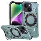 For iPhone 14/13 MagSafe Magnetic Shockproof Phone Case with Ring Holder(Green) - 1