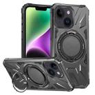For iPhone 14/13 MagSafe Magnetic Shockproof Phone Case with Ring Holder(Dark Grey) - 1