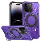 For iPhone 14 Pro MagSafe Magnetic Shockproof Phone Case with Ring Holder(Purple) - 1