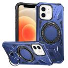 For iPhone 12/12 Pro MagSafe Magnetic Shockproof Phone Case with Ring Holder(Navy Blue) - 1