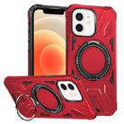 For iPhone 12/12 Pro MagSafe Magnetic Shockproof Phone Case with Ring Holder(Red) - 1