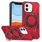 For iPhone 11 MagSafe Magnetic Shockproof Phone Case with Ring Holder(Red) - 1