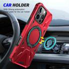 For iPhone 16 Pro Max MagSafe Magnetic Shockproof Phone Case with Ring Holder(Red) - 2