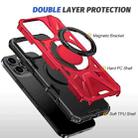 For iPhone 16 Pro Max MagSafe Magnetic Shockproof Phone Case with Ring Holder(Red) - 3