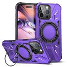 For iPhone 16 Pro Max MagSafe Magnetic Shockproof Phone Case with Ring Holder(Purple) - 1