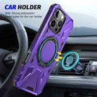 For iPhone 16 Pro Max MagSafe Magnetic Shockproof Phone Case with Ring Holder(Purple) - 2