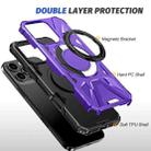 For iPhone 16 Pro MagSafe Magnetic Shockproof Phone Case with Ring Holder(Purple) - 3