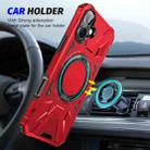 For iPhone 16 Plus MagSafe Magnetic Shockproof Phone Case with Ring Holder(Red) - 2