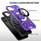 For iPhone 16 Plus MagSafe Magnetic Shockproof Phone Case with Ring Holder(Purple) - 3