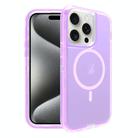 For iPhone 15 Pro Max Shockproof MagSafe Magnetic Phone Case(Transparent Purple) - 1