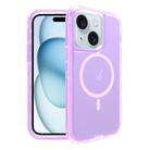 For iPhone 15 Plus Shockproof MagSafe Magnetic Phone Case(Transparent Purple) - 1