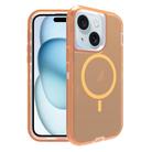 For iPhone 15 Shockproof MagSafe Magnetic Phone Case(Transparent Gold) - 1