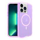 For iPhone 13 Pro Max Shockproof MagSafe Magnetic Phone Case(Transparent Purple) - 1