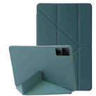 For Xiaomi Redmi Pad SE Deformation Silicone Leather Tablet Case(Deep Green) - 1