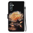 For Samsung Galaxy A25 5G Crystal Texture Colored Drawing Leather Phone Case(Gold Peony) - 3