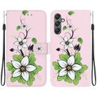 For Samsung Galaxy A24 4G Crystal Texture Colored Drawing Leather Phone Case(Lily) - 1