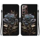 For Samsung Galaxy Note20 Ultra Crystal Texture Colored Drawing Leather Phone Case(Black Rose) - 1