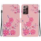 For Samsung Galaxy Note20 Ultra Crystal Texture Colored Drawing Leather Phone Case(Cherry Blossoms) - 1
