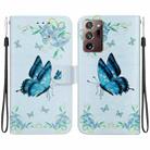 For Samsung Galaxy Note20 Ultra Crystal Texture Colored Drawing Leather Phone Case(Blue Pansies) - 1