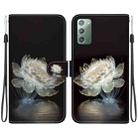 For Samsung Galaxy Note20 Crystal Texture Colored Drawing Leather Phone Case(Crystal Peony) - 1