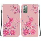 For Samsung Galaxy Note20 Crystal Texture Colored Drawing Leather Phone Case(Cherry Blossoms) - 1