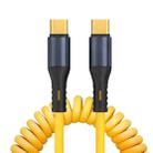 XJ-U101 USB-C / Type-C to USB-C / Type-C Spring Charging Data Cable, Length: 1.5m(Yellow) - 1
