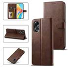 For OPPO A18 4G / A38 4G LC.IMEEKE Calf Texture Horizontal Flip Leather Case(Brown) - 1