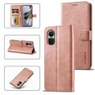 For OPPO Reno10 / Reno10 Pro 5G Global LC.IMEEKE Calf Texture Horizontal Flip Leather Case(Rose Gold) - 1