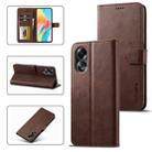 For OPPO Reno8 T 4G LC.IMEEKE Calf Texture Horizontal Flip Leather Case(Brown) - 1