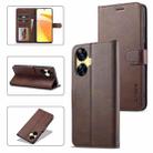 For Realme C55 LC.IMEEKE Calf Texture Horizontal Flip Leather Case(Brown) - 1