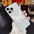 For iPhone 15 Pro Starry Sequin Embroidered Butterfly Epoxy TPU Phone Case(Silver) - 1