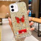 For iPhone 11 Starry Sequin Rhinestones Butterfly Epoxy TPU Phone Case(Yellow) - 1