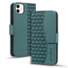 For iPhone 11 Business Diamond Buckle Leather Phone Case with Lanyard(Green) - 1