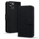 For iPhone 11 Pro Business Diamond Buckle Leather Phone Case with Lanyard(Black) - 1