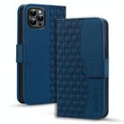 For iPhone 11 Pro Max Business Diamond Buckle Leather Phone Case with Lanyard(Royal Blue) - 1