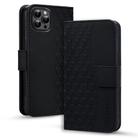 For iPhone 11 Pro Max Business Diamond Buckle Leather Phone Case with Lanyard(Black) - 1