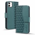 For iPhone 12 / 12 Pro Business Diamond Buckle Leather Phone Case with Lanyard(Green) - 1