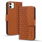 For iPhone 12 mini Business Diamond Buckle Leather Phone Case with Lanyard(Brown) - 1