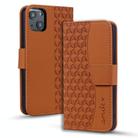 For iPhone 13 Business Diamond Buckle Leather Phone Case with Lanyard(Brown) - 1