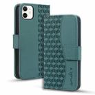 For iPhone 13 mini Business Diamond Buckle Leather Phone Case with Lanyard(Green) - 1