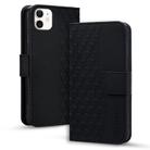 For iPhone 13 mini Business Diamond Buckle Leather Phone Case with Lanyard(Black) - 1