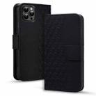 For iPhone 13 Pro Business Diamond Buckle Leather Phone Case with Lanyard(Black) - 1