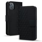 For iPhone 14 Business Diamond Buckle Leather Phone Case with Lanyard(Black) - 1