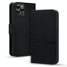 For iPhone 14 Pro Max Business Diamond Buckle Leather Phone Case with Lanyard(Black) - 1