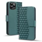 For iPhone 15 Pro Business Diamond Buckle Leather Phone Case with Lanyard(Green) - 1