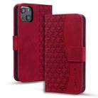 For iPhone 15 Plus Business Diamond Buckle Leather Phone Case with Lanyard(Wine Red) - 1