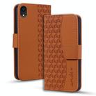 For iPhone XR Business Diamond Buckle Leather Phone Case with Lanyard(Brown) - 1