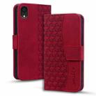 For iPhone XR Business Diamond Buckle Leather Phone Case with Lanyard(Wine Red) - 1